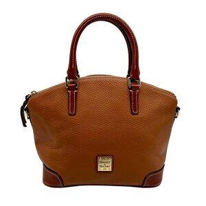 Dooney & Bourke Brown Pebbled Grain Leather Charli Covertible Satchel Bag